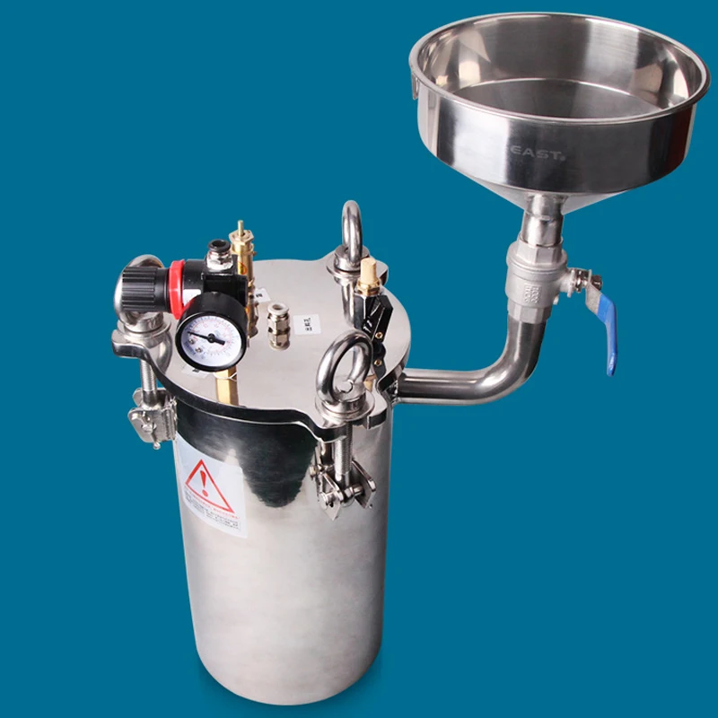 Barril de pressão de aço inoxidável 3L, com funil, com nível de líquido, tanque de pressão, barril de armazenamento de cola, pressão do dispensador