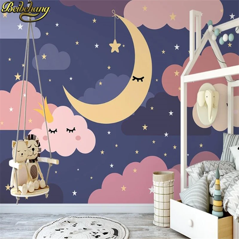 

beibehang Custom photo mural wallpaper Nordic fantasy starry sky wallpaper for children's room cartoon wall paper 3D background