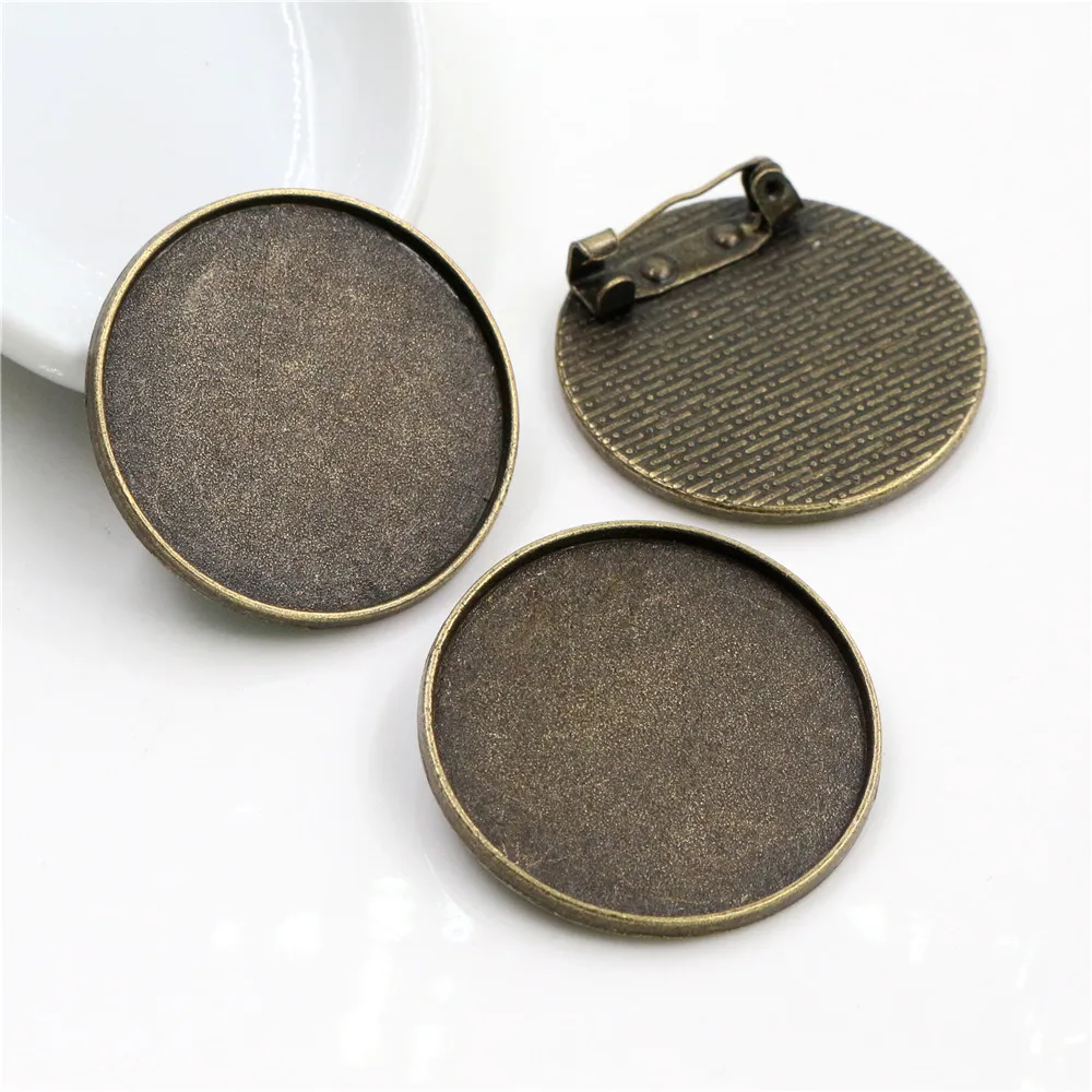 

5pcs 30mm Inner Size Antique Bronze Brooch Cabochon Base Setting (B5-01)