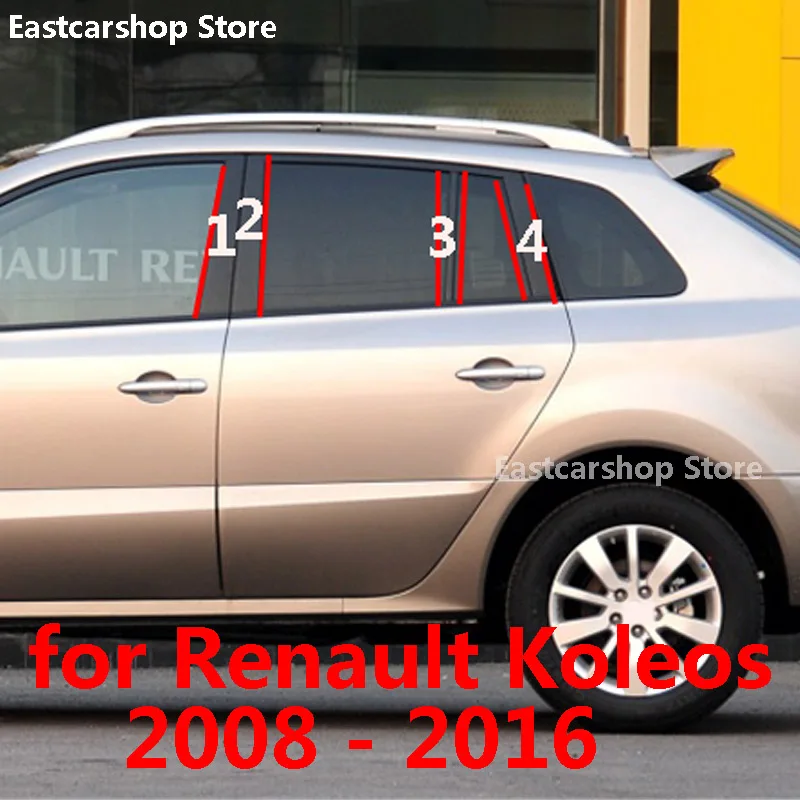 For Renault Koleos 2016 2015 2014 Car PC Door Window Central Middle Column Trim Decoration B C Strip Cover Accessories 2008-2013