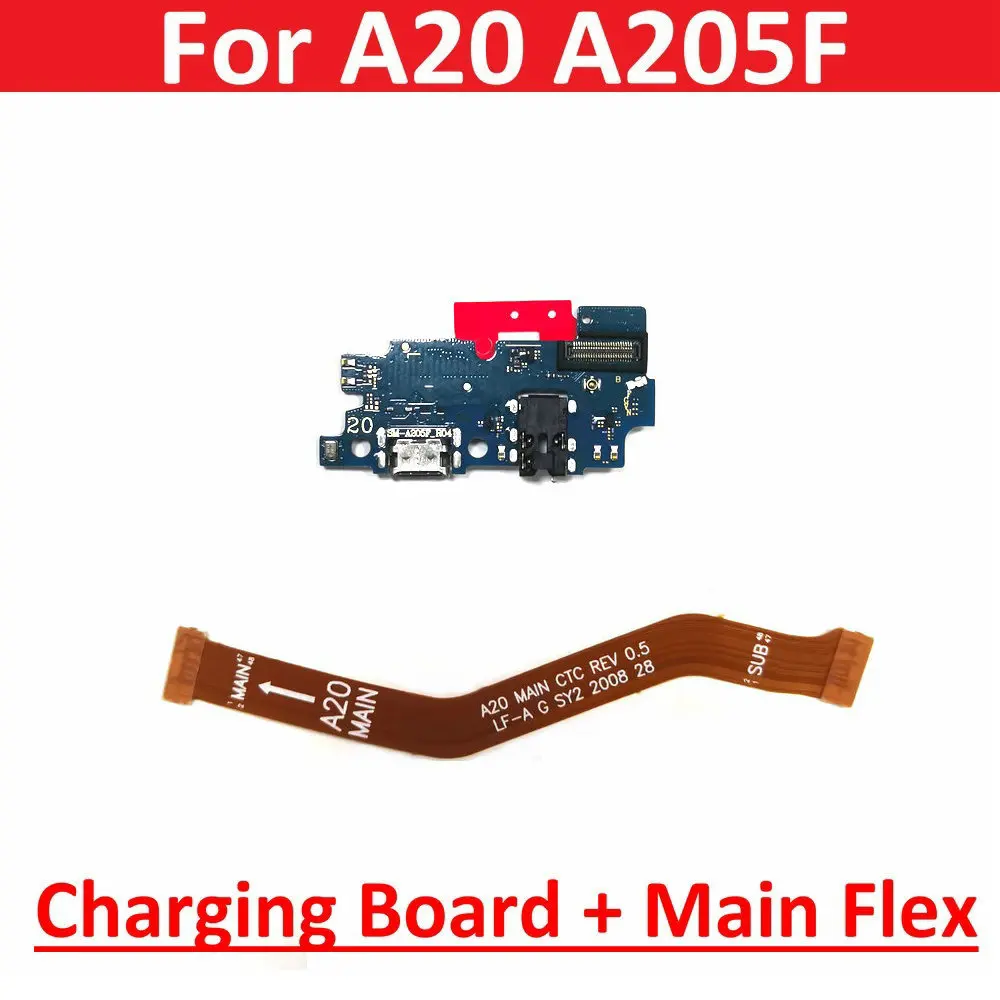 For Samsung A20 A205 A205F USB Charging Dock Port Board Connector Main Motherboard Flex Cable