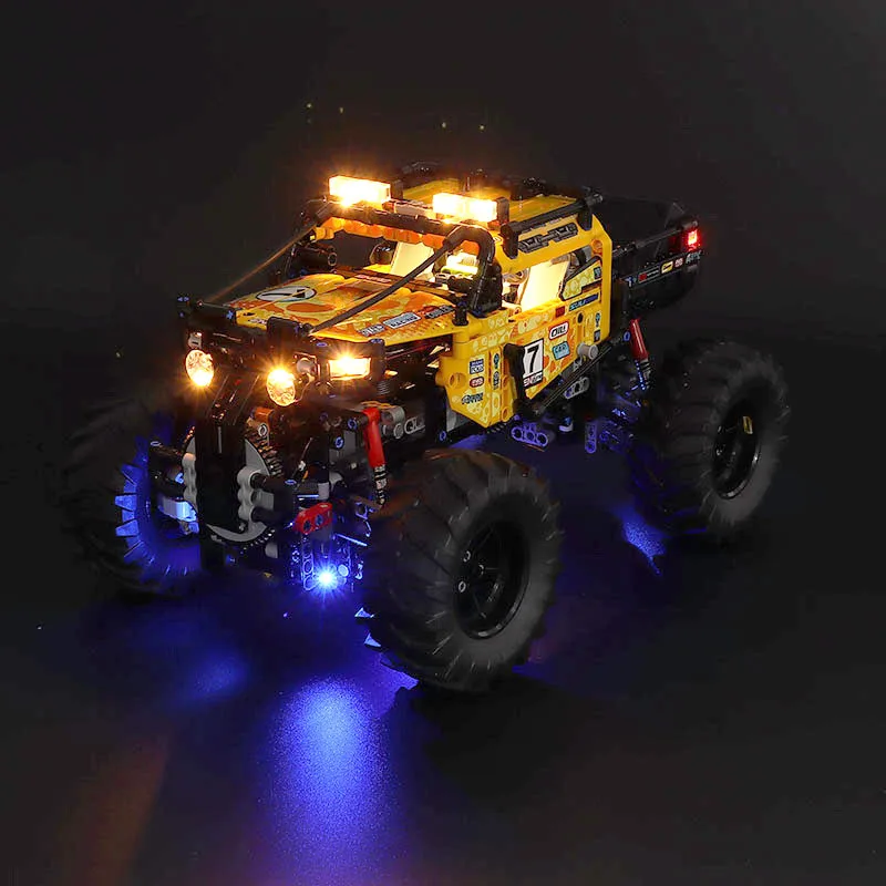 4X4 Xtreme remote control four-wheel drive off-road vehicle compatible with 42099 lighting lamps and LED creative lighting