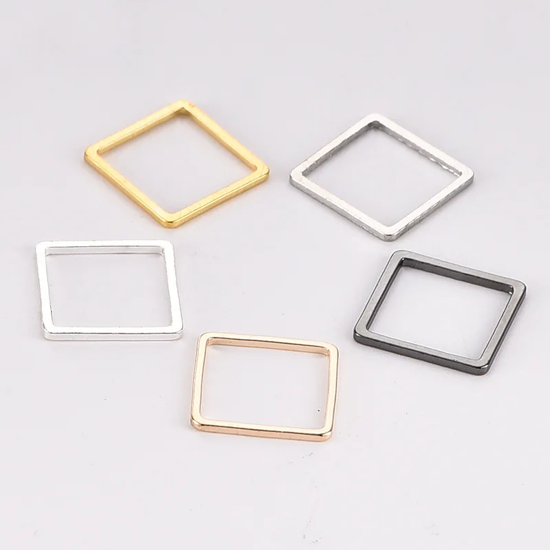 20*20*1mm Copper Fashion Geometric Hollow Square Pendant Copper Square Frame Pendant Pendant Jewelry Making DIY Handmade