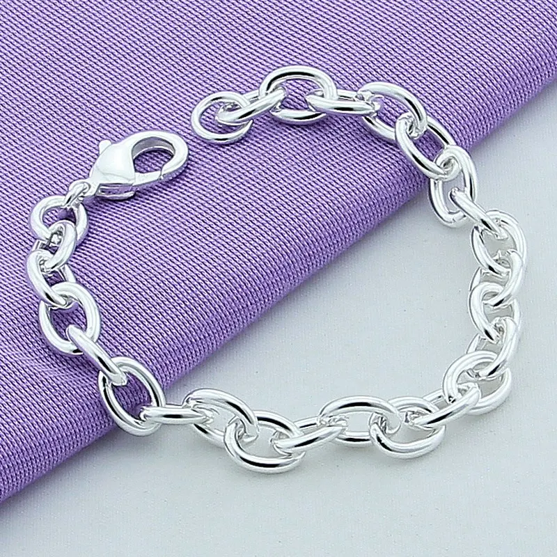 Lobster Clasp Bracelet 925 Silver Simple Classic Chain Bracelet For Women Men  Top Quality Wholesale