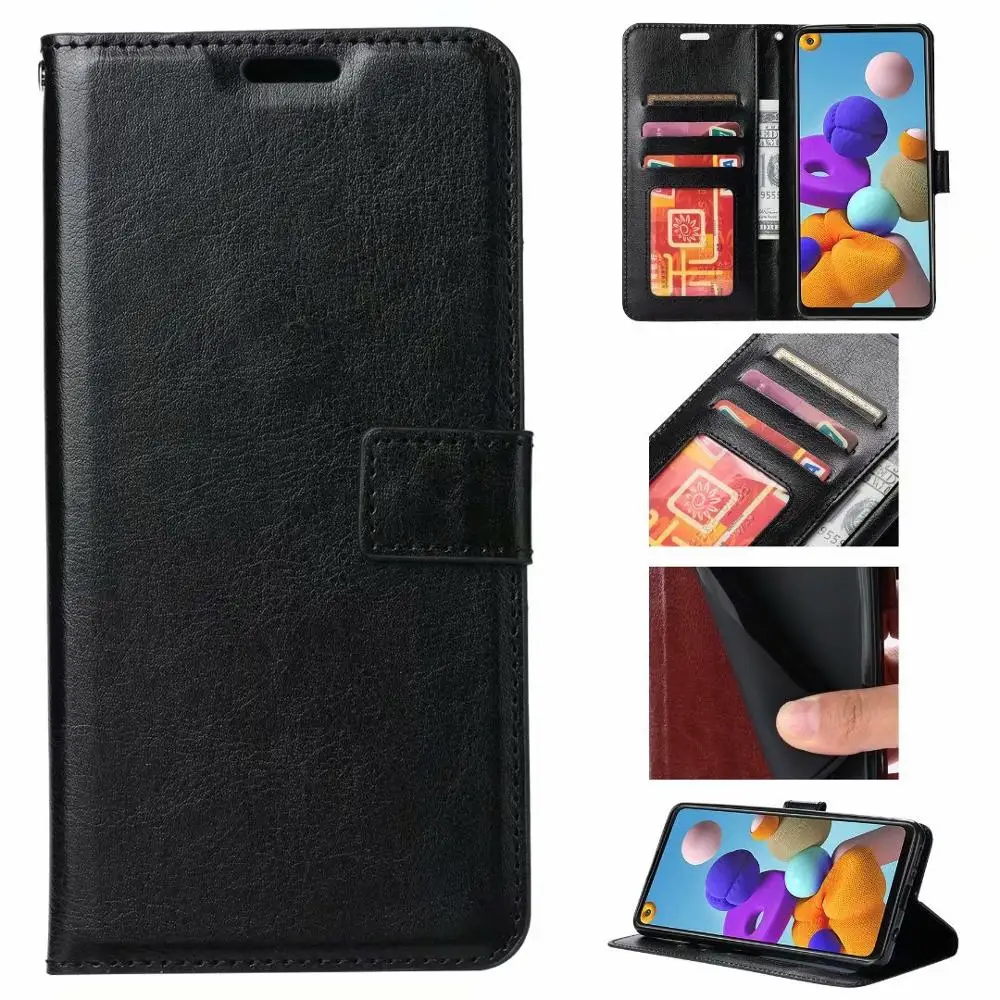 10pcs/Lot Phone Crazy Horse Wallet Leather TPU Cover Case For Huawei P40 Y6p Y5p P Smart 2020 Mate 30 Pro Lite