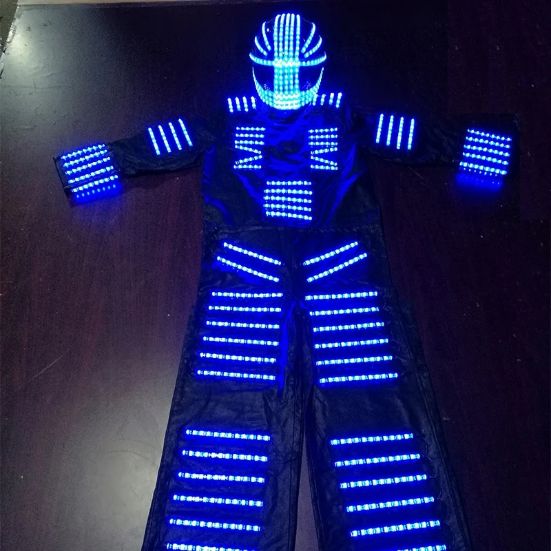 LED luminous Dance Costume Dance Robot costume Stilt stage dress remote control color changing electric Dance clothes