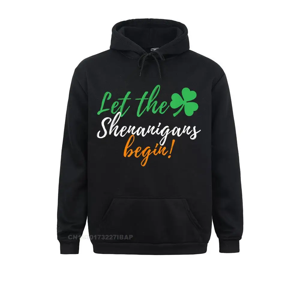 

Let The Shenanigans Begin Funny Irish St Patricks Day Hooded Pullover Sweatshirts For Boys Hoodies Long Sleeve Rife Normal