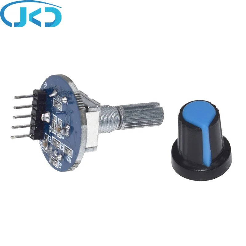 Rotary Encoder Module Voor Arduino Brick Sensor Ontwikkeling Ronde Audio Roterende Potentiometer Knop Cap EC11