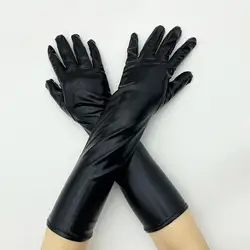 Gants moulants en cuir verni mi-longs pour soirée séparés ante, gants cool, mode sexy, scène d'Halloween, boîte de nuit