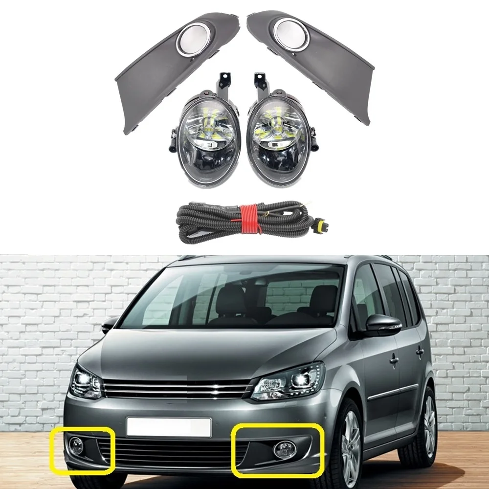 

LED For VW Touran MK2 Facelift 2011 2012 2013 2014 2015 Car-Styling LED Fog Lamp Light +Grille Cover + Wire Harness Assembly