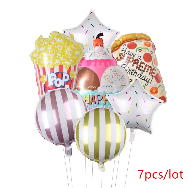 7pcs/lot Doughnut Foil Balloons Donut Helium Balloon Cate Theme party Balloons Birthday Party Decorations Gender reveal Decor