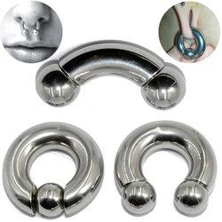 1PC Stainless Steel Big Size Straight Barbell Rings Curved Banana Penis Tragus Large Horseshoe Rings Ear Piercing jewelry