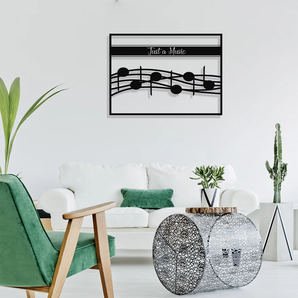 MIGNATIS Just A Music in Frame and Sheet Music Design Metal Wall Decor - Kitchen Wall Decor, Office, living Room