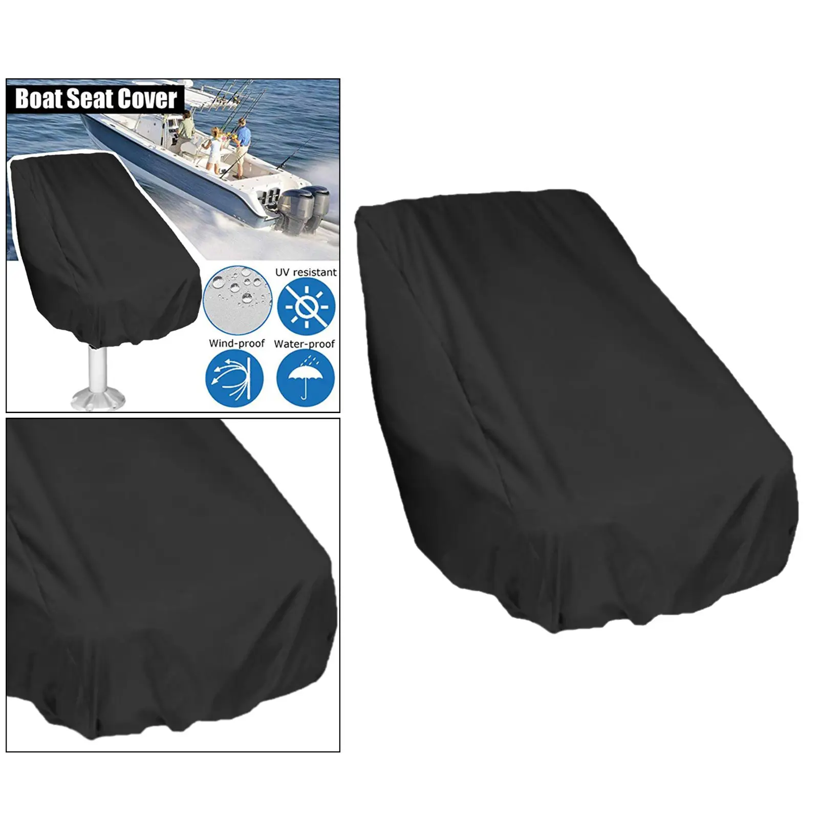 Funda para asiento de barco, plegable para exteriores, barco, pesca, impermeable, polvo, timonel, silla de capitán, resistente a los rayos UV,