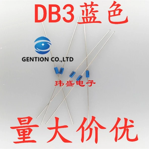 50PCS DB-3 DB3 blue trigger tube bidirectional trigger diode DO-35 DB3-S3002 40 k = 1 in stock 100% new and original