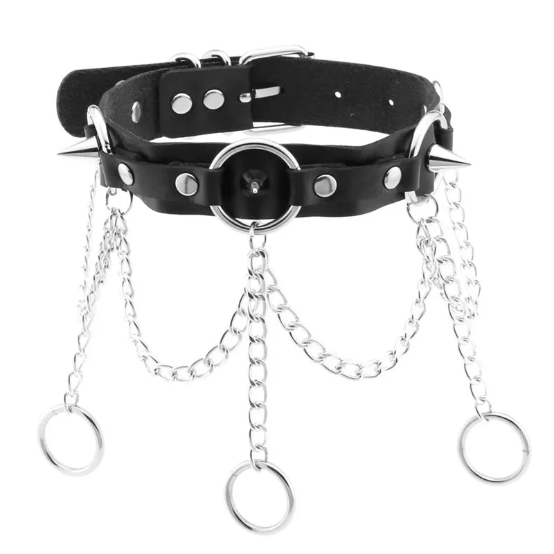 Goth Round Black Leather Choker Female Collar For Women Punk Chains Harajuku Necklace Sexy Choker Festival Girls Gothic Jewelry