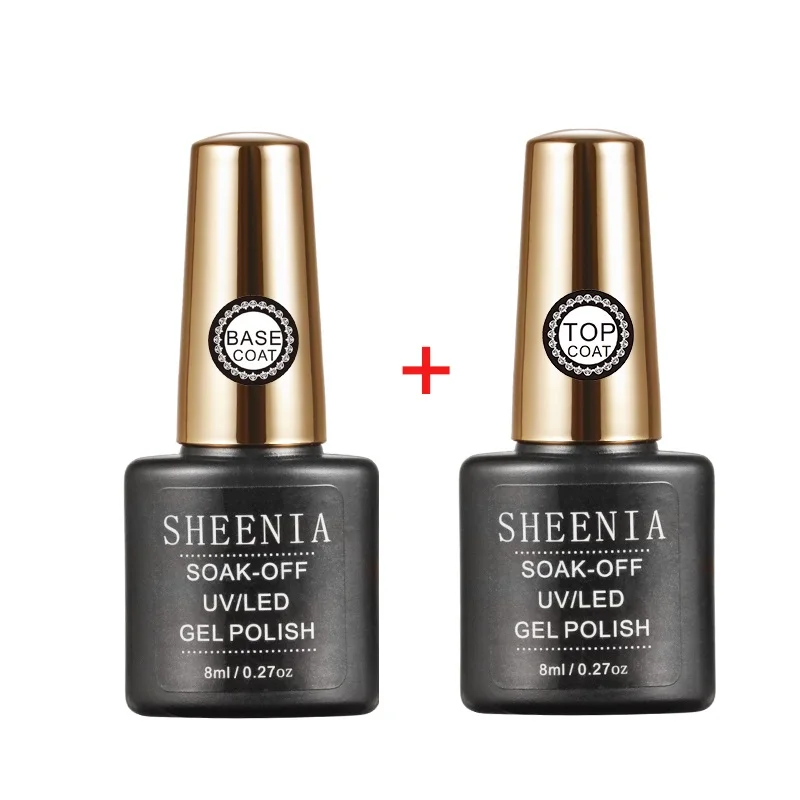 

Sheenia Gel Polish Top Coat Base Coat Shiny Long Lasting Reinforce 16ml Hybrid Varnishes Manicure UV Gel Lacquer Nail Art Primer