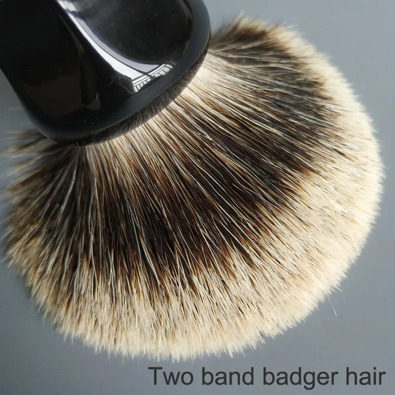 Escova De Barbear De Cabelo Com Punho De Resina Preta, Dental, 2 Band Badger, Bom Cabelo Backbone, 26mm