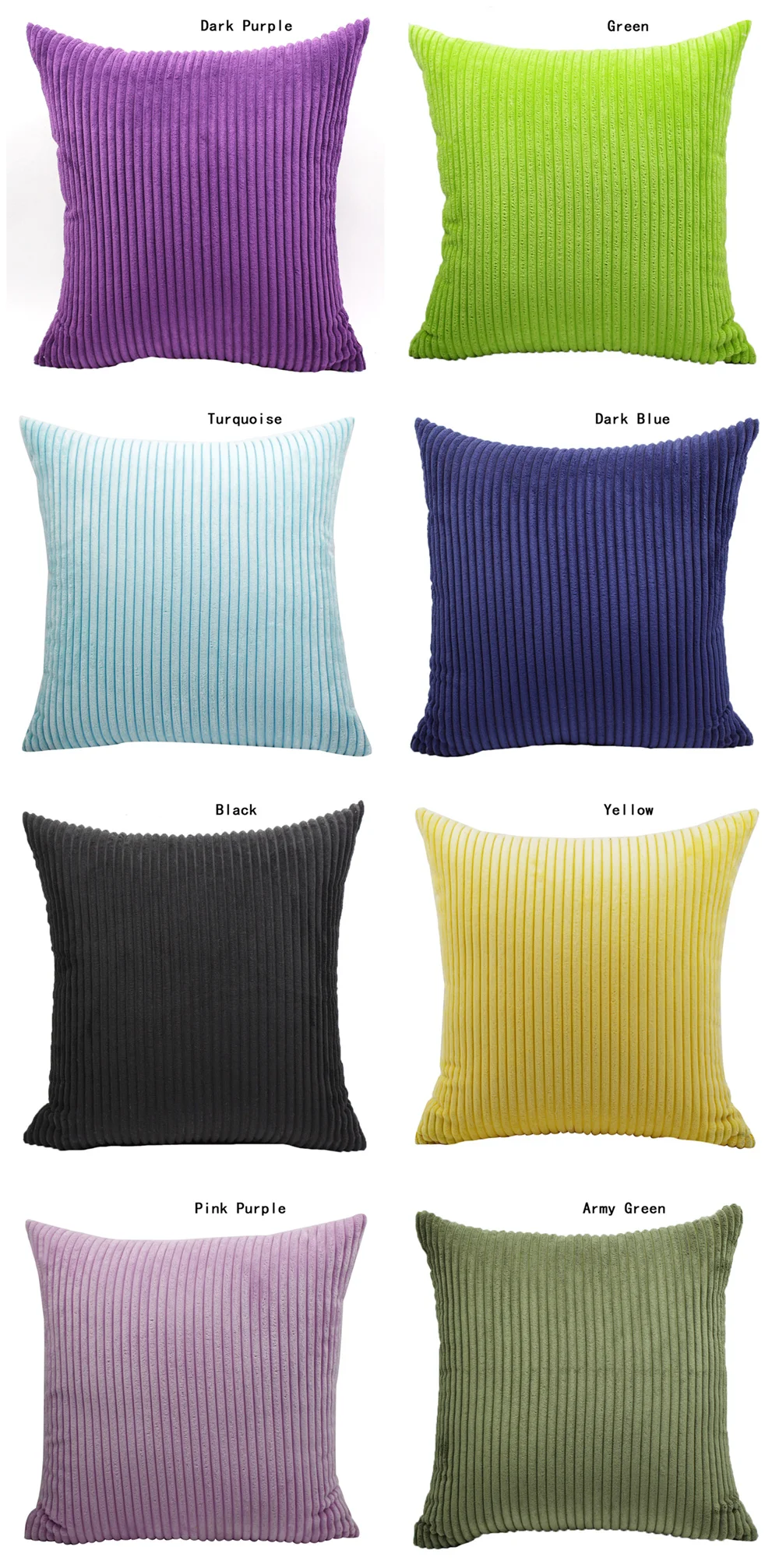 Supersoft Cord-Kissenbezug, einfarbig, gestreift, Dekokissenbezüge, dekorativer Kissenbezug für Sofa, Bett, Wohnzimmer, Dekoration – Detail 9