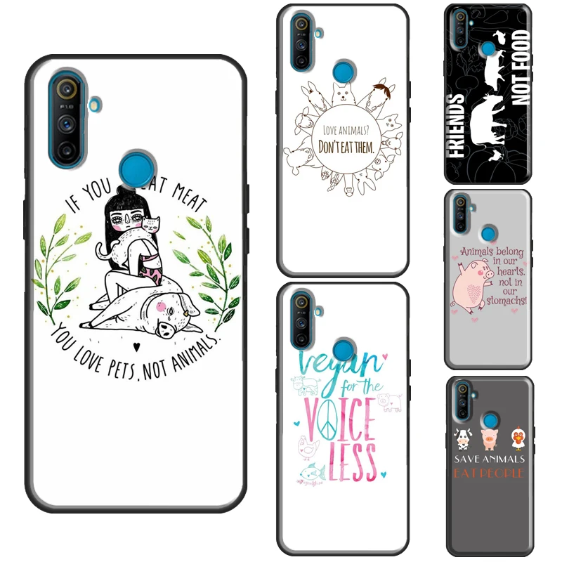 Vegetarian Quotes VEGAN FOOD LOVE VEGGIE Case For OnePlus 10 Pro 9 Nord2 9R Cover For Realme GT Neo 2 GT Master C21 8i 9i 8 Pro