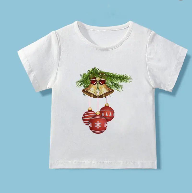 

Christmas Casual Boys Christmas Shirt Merry Christmas Cute Elk Girls Christmas Shirt Cartoon Kawaii White Simple Baby T-shirts