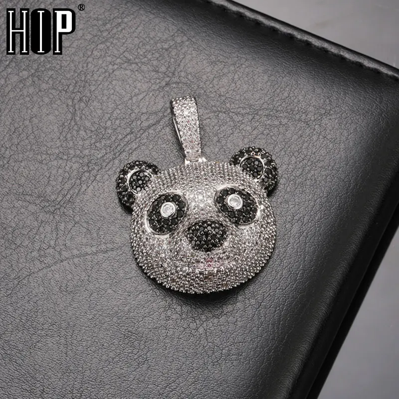 

Hip Hop Iced Out Panda Shape Pendant Bling Cubic Zircon AAA+ CZ Necklaces & Pendants For Men Jewelry With Solid Back