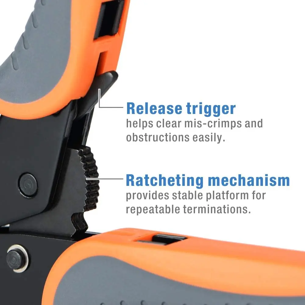 IWISS Crimping Tool Kits with Wire Stripper and Cable Cutters Suitable for Non-Insulated & Insulated Cable End-Sleeves Terminals