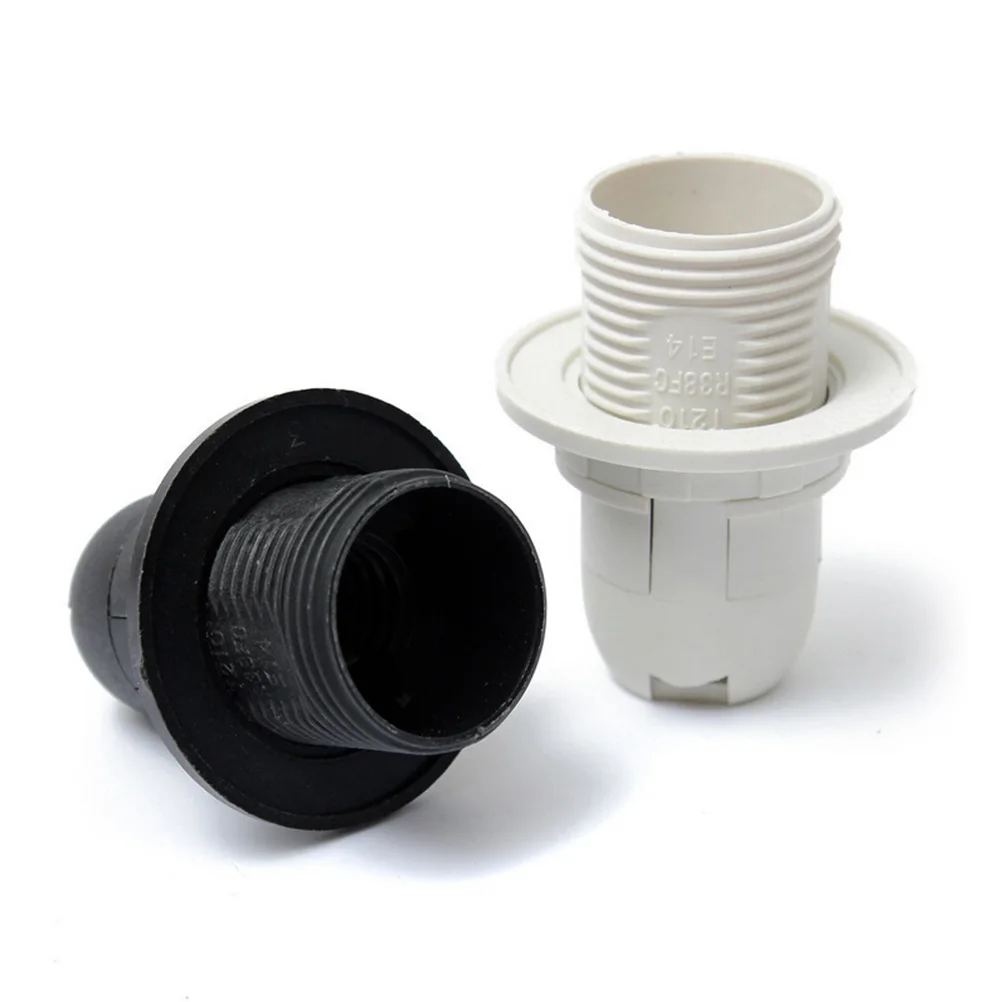 Mini Edisons Screw SES Practical E14 Base Light Bulb Lamp Holder Pendant Socket Lampshade Ring 250V 2A Black/White