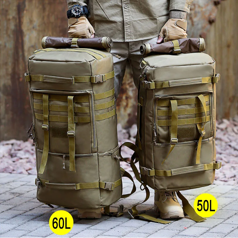 Imagem -03 - Mochila de Nylon Tactical Molle Travel Bolsa Montanhismo e Escalada Multi-function Outdoor Bolsa Caminhadas e Camping 60l 50l