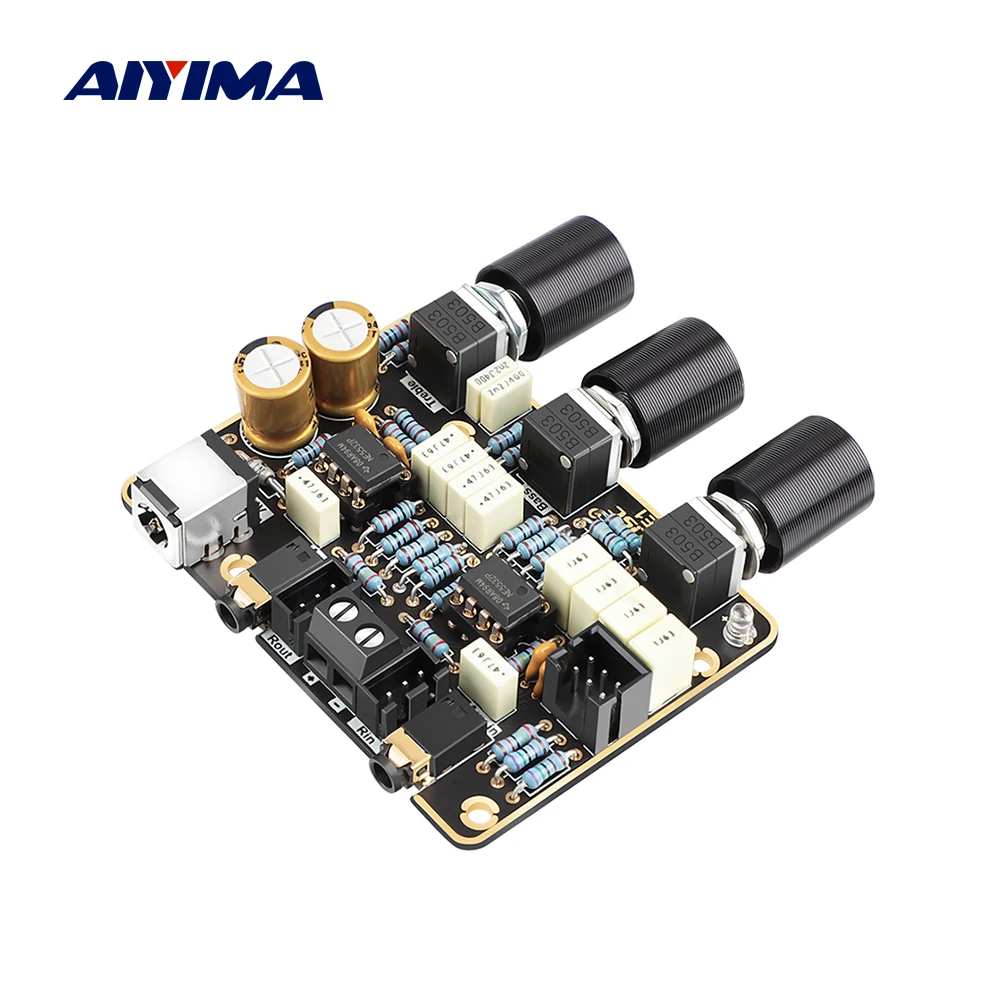 AIYIMA HIFI NE5532 Stereo Preamplifier Pre Amp Tone Board Audio Amplifier Module Turning Board with Treble Bass Adjustment