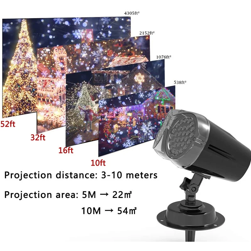 Christmas Led Projector Waterproof Party Garden Wedding Gift Remote Control Snowflake Projection Lights Outdoor Natale Decorazio