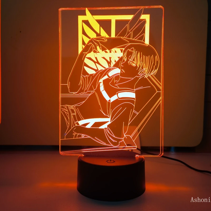 

Anime 3d Lamp Levi Ackerman Attack on Titan for Home Room Decor Light Child Gift Captain Levi Ackerman LED Acrylic Night Light