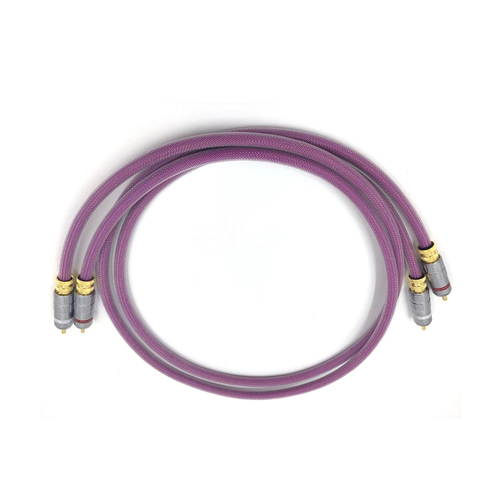 HiFi RCA Interconnect Audio Cable Hifi 2 RCA Male To 2 RCA Male Interconnect Cable Preamp Headphone Amplifier DAC