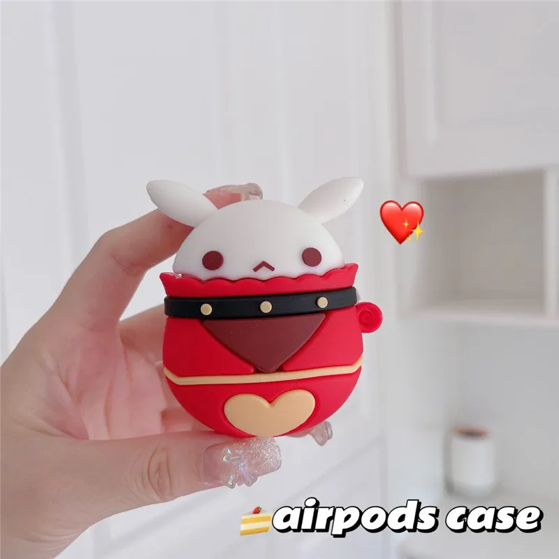 ร้อนเกม Genshin Impact น่ากลัว Dumpty หูฟังสำหรับ Apple Airpods 1 2 3rd ใหม่ Pro การ์ตูนน่ารัก Funda ด้วยตะขอ