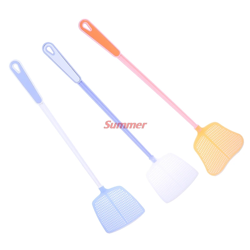 Kitchen Accessories Hot 1Pcs Durable Household Long Handle Plastic Fly Trap Swatter Fly Killer Hand Manual Flapper Pest Control