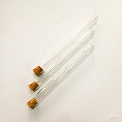 Glass Test Tube 15*150 mm With Wooden Cork Plug Diameter 15 mm Thick Glass Test Tube 20 ml Resistant High Temperature 10 / PK