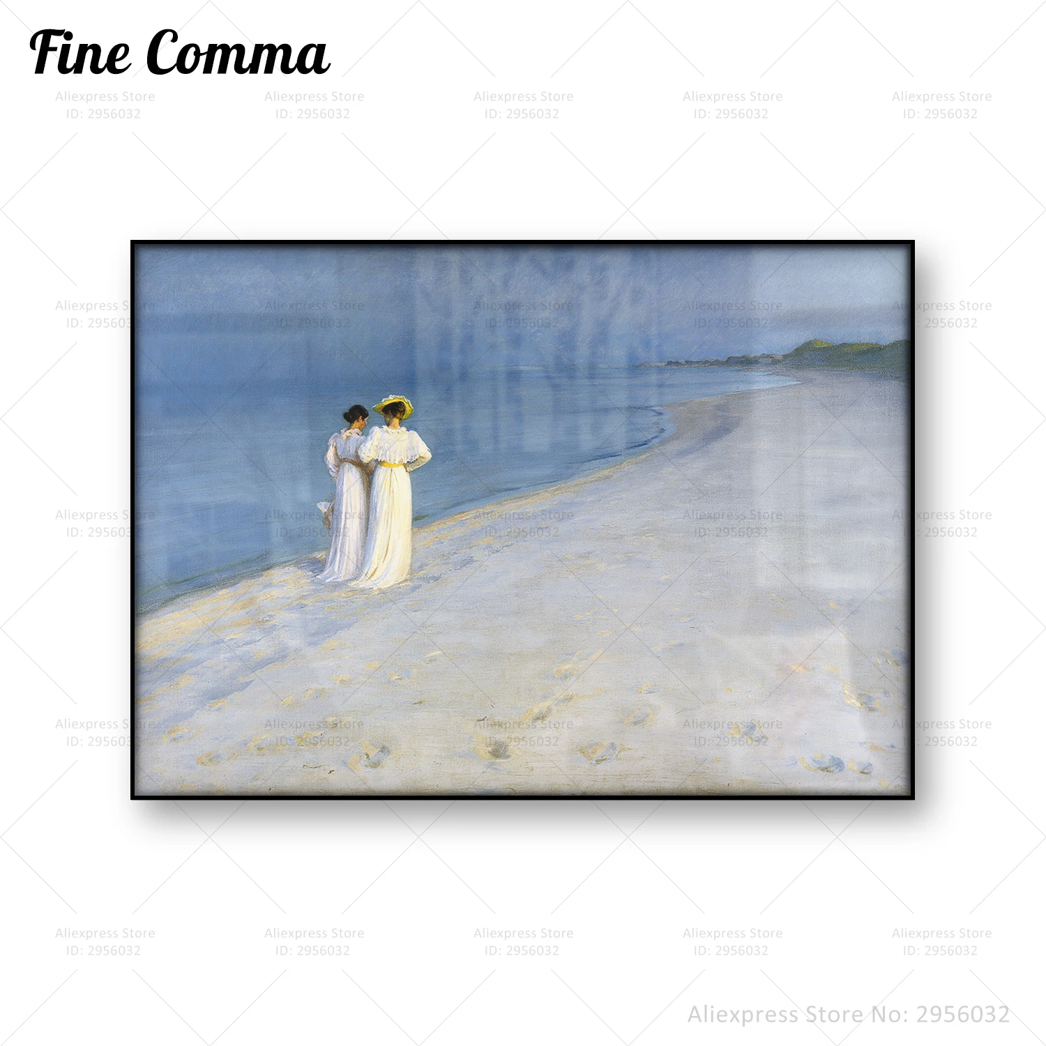 Summer evening on Skagen's Southern Beach Vintage Poster Peder Severin Kroyer Oil Painting Reproduction Canvas Print Wall Art