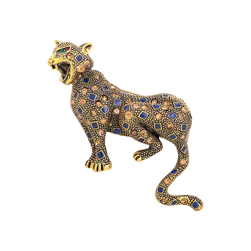 

Big Climbing Leopard Brooch Pins For Women And Men Enamel Animal Brooches Winter Luxury Jewelry New Year Gift Wholesale