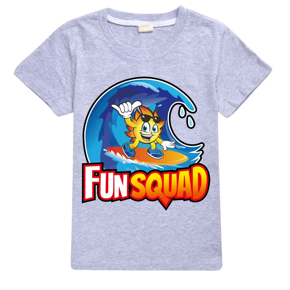 Summer Kids Fun Squad game T-shirt Boys Cotton Short Sleeve Casual Tees Children Clothes Cartoon Print Girls Tshirt O-neck Tops