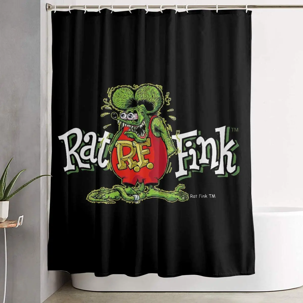 

NOT Rat Fink Pattern Curtain, Waterproof Thickened Bathroom Shower Curtain