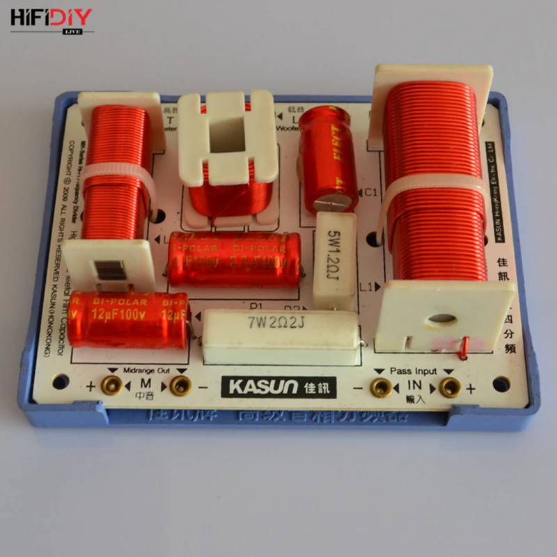 HIFIDIY LIVE MK-400C 3 Way 4 speaker Unit (tweeter + mid +2* bass )HiFi Speakers audio  Frequency Divider Crossover Filters
