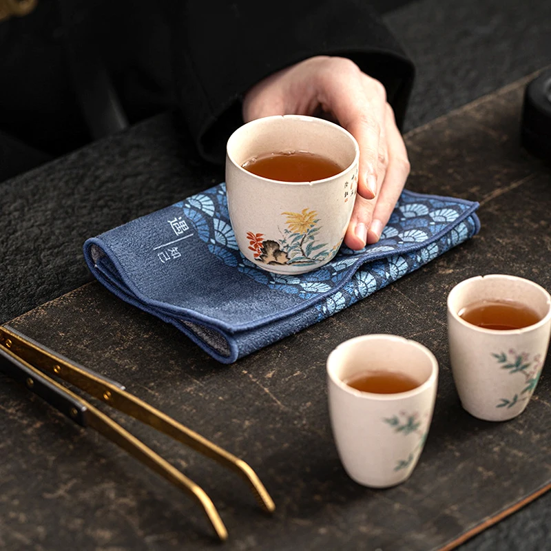 Baumwolle Geschirrtuch Starke Absorbieren Kung Fu Tee-Set Zubehör Verdickt Tisch Reinigung Tuch Wildleder Tee Tuch Haushalt Handtuch – Detail 10