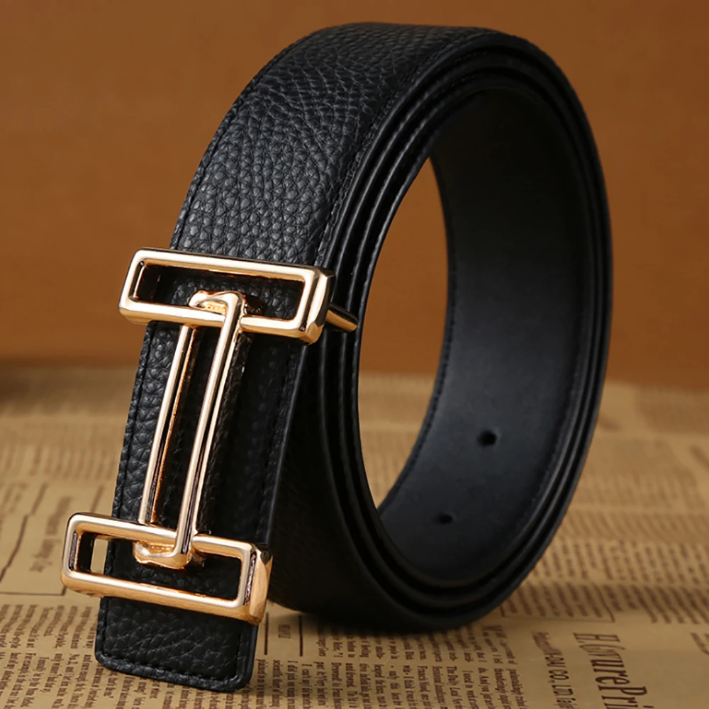 Echain Luxury Vintage Designer Double G Belts Men High Quality Women Genuine Real Leather Dress Strap H Belt for Jeans GG