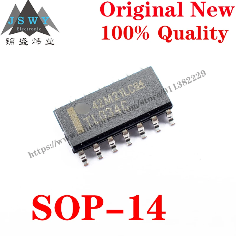 10~100 PCS TL034CD SOP-14 TL034 Semiconductor Precision  Amplifier IC Chip with for module arduino Free Shipping 034CD