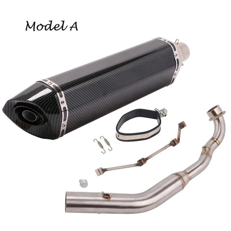 Slip for Kymco Xciting 400 Motorcycle Exhaust System Front Link Pipe Exhaust Tip Muffler Tail Pipe with DB Killer Silencer