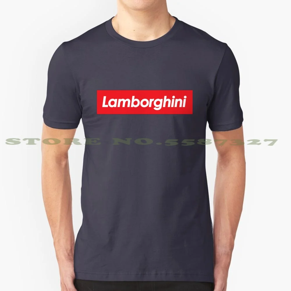 Lambo In Red 100% Cotton T-Shirt Supercar Carlifestyle Amazingcars Hypercars Fastcars Red White