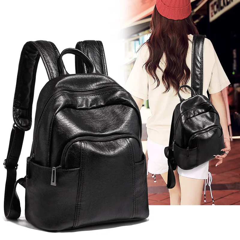 

Genuine leather Backpack for Girls Fashion Travel Bagpack Purse Bookbag Women Backpack handbags leather business bag for Female