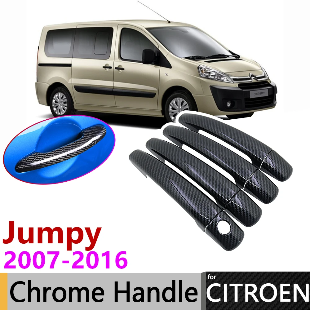 

Chrome Door Handle Cover for Citroen Jumpy Peugeot Expert Toyota ProAce 2007~2016 2008 2009 Car Accessories Stickers Trim Set