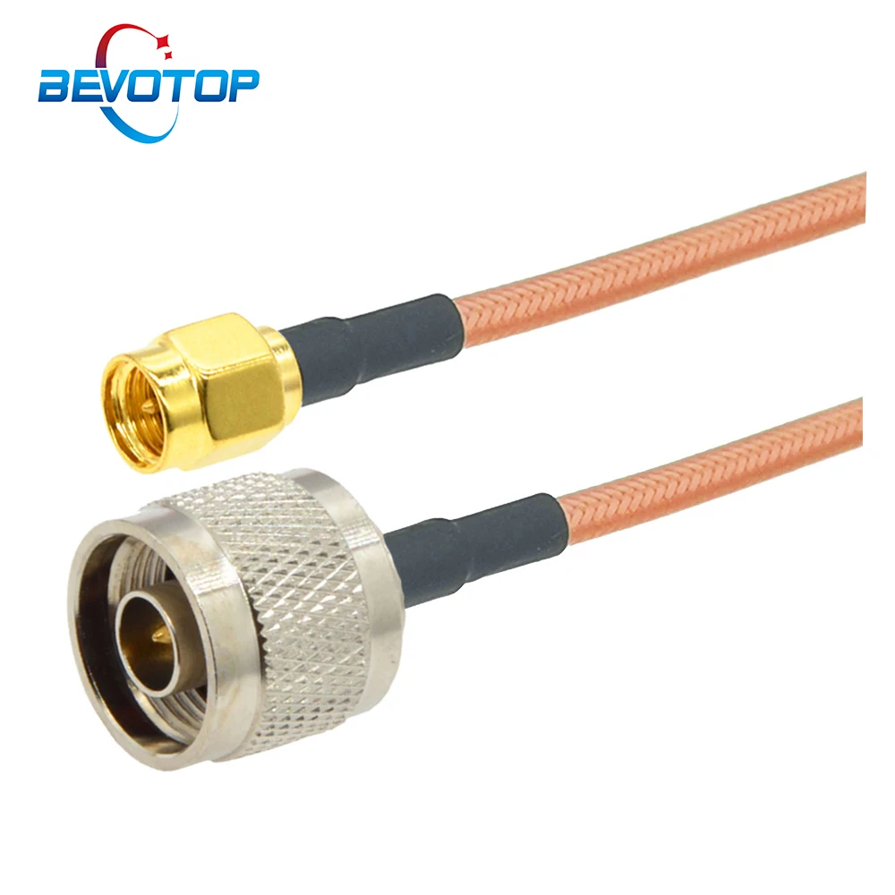 1PCS RG142 N Male Plug to SMA Male RF Connector Adapter Cable Coaxial Jumper Pigtail RG-142 Extension Cord 10CM 15CM 50CM 1M