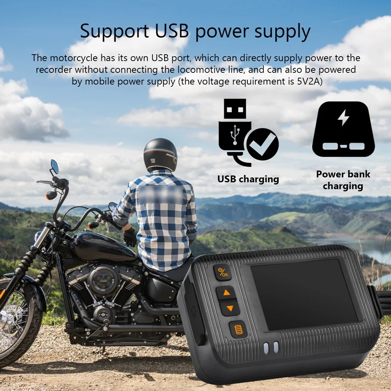 SE20 Motorcycle Recorder Double Lens Camera Driving Video Camcorder DVR Loop Record